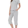 Cheibear Womens Sleepwear Pajama Set Round Neck Nightwear Lounge Pjs With Capri Pants -Style Haven Shop GUEST 71cb2436 edb3 482a a09c 955af77a91e2