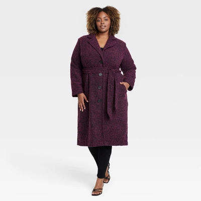 Women's Long Sleeve Wool Pea Coat - Ava & Viv™ 5 Women's Long Sleeve Wool Pea Coat - Ava & Viv™ - Image 3
