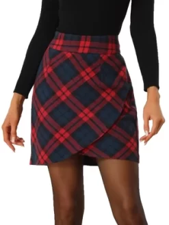 Allegra K Women's Plaid Elastic Waist Tulip Hem Tartan A-Line Skirts -Style Haven Shop GUEST 73a3953c 4fa5 4fc5 a3cb a7bd5d6aa483