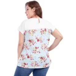 Agnes Orinda Women's Plus Size Dolman Sleeve Print Shirt Sheer Floral Summer T-shirts -Style Haven Shop GUEST 747d3a2b f4be 49e7 9b5e 9bb58570f496