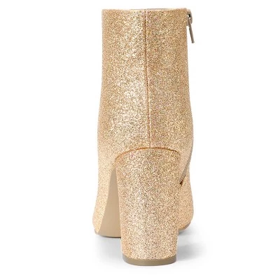 Allegra K Women's Pointed Toe Chunky Heel Ankle Boots 5 Allegra K Women's Pointed Toe Chunky Heel Ankle Boots - Image 3