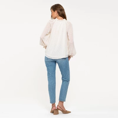 August Sky Women's Multi Color Lurex Woven Top 7 August Sky Women's Multi Color Lurex Woven Top - Image 5