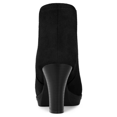 Allegra K Women's Round Toe Block Heels Chelsea Ankle Boots 5 Allegra K Women's Round Toe Block Heels Chelsea Ankle Boots - Image 3