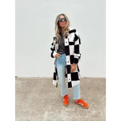 Women's Ascot + Hart Checkered Fleece Graphic Shacket -Style Haven Shop GUEST 7761dd51 2ad9 44dc b315 8856223381fb