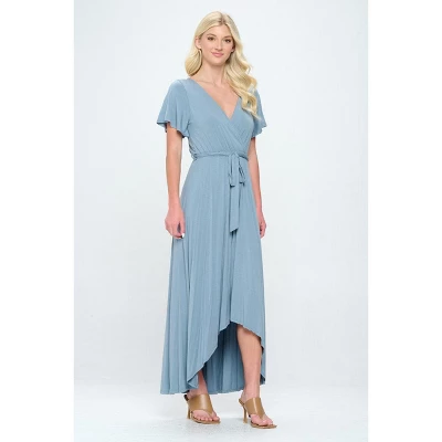 WEST K Women's Georgia Faux Wrap Dress With High-Low Hem And Tie Waist 7 WEST K Women's Georgia Faux Wrap Dress With High-Low Hem And Tie Waist - Image 5