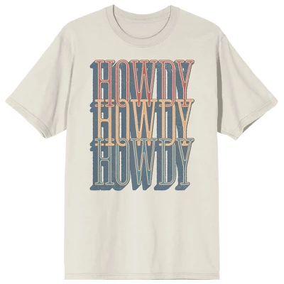 Bioworld Western Howdy Repeat Text Crew Neck Short Sleeve Tofu Unisex Adult T-shirt 4 Bioworld Western Howdy Repeat Text Crew Neck Short Sleeve Tofu Unisex Adult T-shirt - Image 2