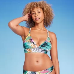 Women's Braided Strap Triangle Longline Bikini Top - Shade & Shore™ Multi Tropical Print -Style Haven Shop GUEST 79072650 fe35 4c51 8686 cb278d57b9d2