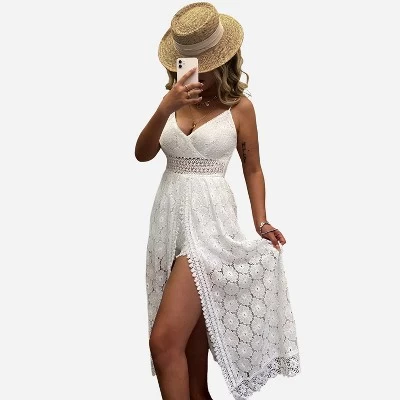 Women's Thin Straps Ruching Smocking Lace Jumpsuit - Cupshe 6 Women's Thin Straps Ruching Smocking Lace Jumpsuit - Cupshe - Image 4