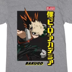 My Hero Academia Bakugo Women's Heather Gray Short Sleeve NIght Shirt