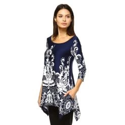 Women's Scoop Neck Printed Yanette Tunic Top - White Mark -Style Haven Shop GUEST 7c6d4021 2a93 4d14 9c23 ff2e9d00c255