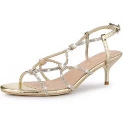 Allegra K Women's Rhinestone Strappy Slingback Stiletto Heel Sandals -Style Haven Shop GUEST 7dc8865a ff05 461f b758 88e778362e6c