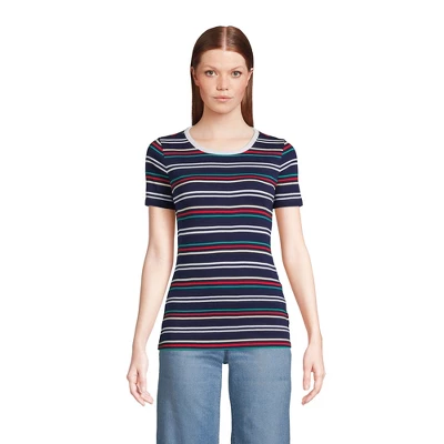 Lands' End Women's Cotton Rib Short Sleeve Crewneck T-shirt 11 Lands' End Women's Cotton Rib Short Sleeve Crewneck T-shirt - Image 9