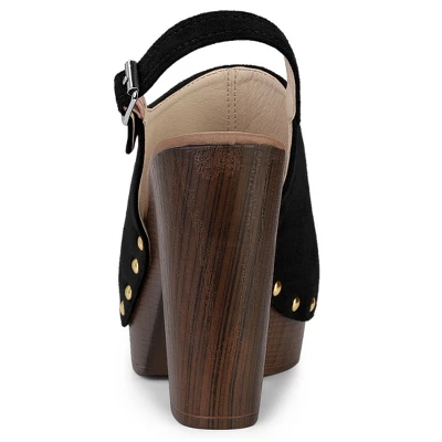 Allegra K Women's Open Toe Slingback Platform Chunky Heel Sandals 5 Allegra K Women's Open Toe Slingback Platform Chunky Heel Sandals - Image 3