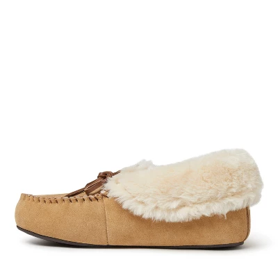 Dearfoams Women's Genuine Suede Foldover Moccasins 4 Dearfoams Women's Genuine Suede Foldover Moccasins - Image 2