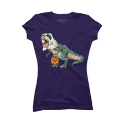 Junior's Design By Humans Trex Ghost Costume Design Funny Halloween Dinosaur By Threadlets T-Shirt -Style Haven Shop GUEST 8034fdfd edd3 47ab ae3d 9fa17fd76933