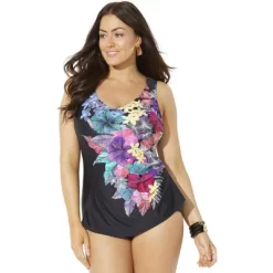 Swimsuits For All Women’s Plus Size Sarong Front One Piece Swimsuit -Style Haven Shop GUEST 807014b8 49ad 4ace a4d3 12199997c24f