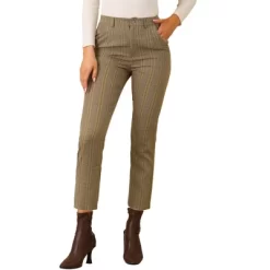 Allegra K Women's Plaid High Waist Elastic Back Office Work Ankle Pants -Style Haven Shop GUEST 80bf5bcf a922 4242 a1c3 62e6eb026f83