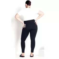 Women's Plus Size Supima® High Rise Legging Black - Average | AVENUE LEISURE
