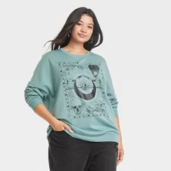 Women's Celestial Cozy Graphic Sweatshirt - Aqua Blue -Style Haven Shop GUEST 81eaef38 5454 4a43 90e5 df3fc5e94d6e