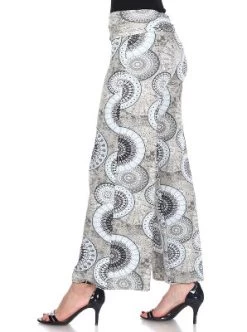 Women's Circle Printed Palazzo Pants - White Mark