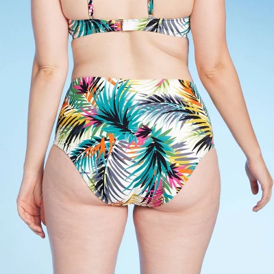 Women's High Waist Medium Coverage Bikini Bottom - Shade & Shore™ Multi Palm Print 6 Women's High Waist Medium Coverage Bikini Bottom - Shade & Shore™ Multi Palm Print - Image 4