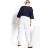 Women's Plus Size Blake Crop Stripe Pant - White | REFINITY