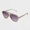 Women's Matte Plastic Aviator Sunglasses With Gradient Lenses - Universal Thread™ Dark Taupe -Style Haven Shop GUEST 866cc15f af2a 4af2 a2df e0a1385fc010