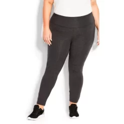 Women's Plus Size Pima High Rise Legging Charcoal - Petite | AVENUE LEISURE -Style Haven Shop GUEST 86e416ed a82d 4230 9abc ca1ac5687ed0