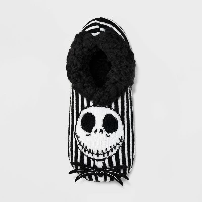 Women's The Nightmare Before Christmas Pull-On Slipper Socks With Grippers - Black/White 4-10 4 Women's The Nightmare Before Christmas Pull-On Slipper Socks With Grippers - Black/White 4-10 - Image 2