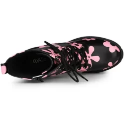 Allegra K Women's Printed Platform Round Toe Lace Up Block Heel Combat Boots -Style Haven Shop GUEST 88869e96 b75a 4587 91c1 97bf216fc1d9