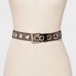 Women's Oversize Grommet Jelly Belt - Wild Fable™ Black