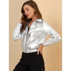 Allegra K Women's Track Holographic Shiny Long Sleeve Metallic Zip Front Jacket 17 Allegra K Women's Track Holographic Shiny Long Sleeve Metallic Zip Front Jacket -Style Haven Shop GUEST 89bfaaba 41ed 4bd5 a0be 45c7147db114