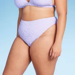 Women's Wavy Terry Textured Mid-Waist Ultra High Leg Cheeky Bikini Bottom - Wild Fable™ Lilac Purple -Style Haven Shop GUEST 8b34834b b516 42cf 80f6 83afbd18fb6a