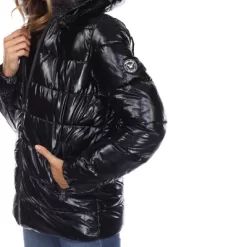 Metallic Puffer Coat With Hoodie - White Mark -Style Haven Shop GUEST 8b933260 a65c 4779 b463 2d316feefc87
