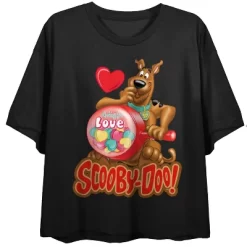 Scooby-Doo Scooby Doo Looking For Love Women's Black Graphic Crop Tee -Style Haven Shop GUEST 8bb8b915 d3ef 4797 84ca 147de9acc7c2
