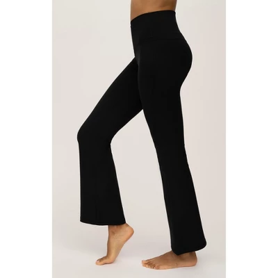 Yogalicious Womens Lux Willow Elastic Free Crossover Waist Flared Leg Pant 3 Yogalicious Womens Lux Willow Elastic Free Crossover Waist Flared Leg Pant
