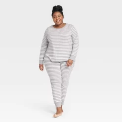 Women's Striped 100% Cotton Matching Family Pajama Set - Gray -Style Haven Shop GUEST 8c6a22e5 7010 4e39 8021 5930e31d2d6e
