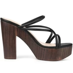 Allegra K Women's Platform Crisscross Strap Chunky Heel Slide Sandals -Style Haven Shop GUEST 8d595c17 e43a 40c9 a0ed b52ab0a65fe6