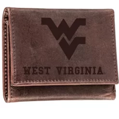 Evergreen West Virginia University Crazy Horse Collection Tri-Fold Wallet