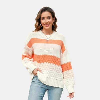 Women's Textured Colorblock Sweater - Cupshe 8 Women's Textured Colorblock Sweater - Cupshe - Image 6
