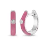 Girls' Bold Enamel Bezel Set Hoop Sterling Silver Earrings - In Season Jewelry