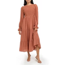 August Sky Women's Smocked Body Long Sleeve Dress -Style Haven Shop GUEST 8fc2c282 5255 41e9 ba29 5677adb23a46