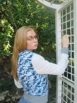 Members Only Women's Camouflage Baseball Jacket With Nylon Sleeves -Style Haven Shop GUEST 9187e4dc 4c04 4f3a 8f52 6126598b11c8