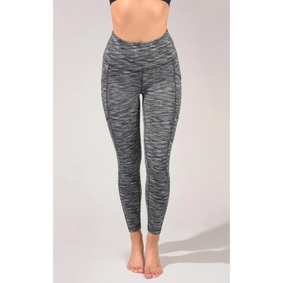 90 Degree By Reflex - Women's High Waist Space Dye 7/8 Ankle Leggings With Side Pockets And Curved Back Yoke 7 90 Degree By Reflex - Women's High Waist Space Dye 7/8 Ankle Leggings With Side Pockets And Curved Back Yoke - Image 5