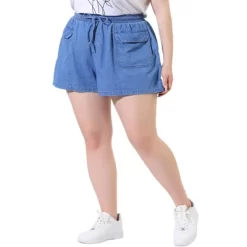 Agnes Orinda Women's Plus Size Drawstring Elastic Waist Pockets Denim Shorts 16 Agnes Orinda Women's Plus Size Drawstring Elastic Waist Pockets Denim Shorts -Style Haven Shop GUEST 933a1037 d2a9 4237 9c80 89fc5ea3ede7