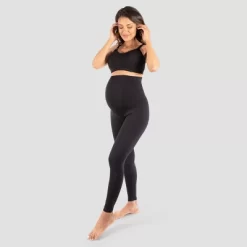 Maternity Belly Support Seamless Footless Tights - Isabel Maternity By Ingrid & Isabel™ Black