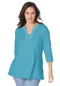 Jessica London Women’s Plus Size Notch Neck Tunic -Style Haven Shop GUEST 9535efe4 68cf 426b 8866 62374519ac6c