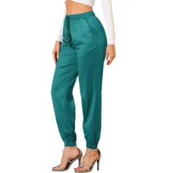 Allegra K Women's Drawstring Elastic Waist Athleisure Pants Ankle Length Satin Joggers With Pocket 38 Allegra K Women's Drawstring Elastic Waist Athleisure Pants Ankle Length Satin Joggers With Pocket -Style Haven Shop GUEST 9542648f 3693 4e6b 8b88 1c9a3d5032f7