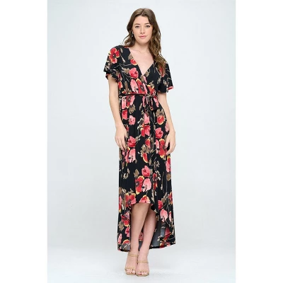 WEST K Women's Georgia Faux Wrap Dress With High-Low Hem And Tie Waist 9 WEST K Women's Georgia Faux Wrap Dress With High-Low Hem And Tie Waist - Image 7