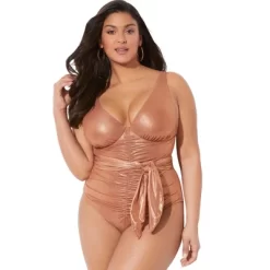Swimsuits For All Women’s Plus Size Tie Front Cup Sized Underwire One Piece Swimsuit -Style Haven Shop GUEST 98337f92 936a 4f06 87f4 0371bd111467